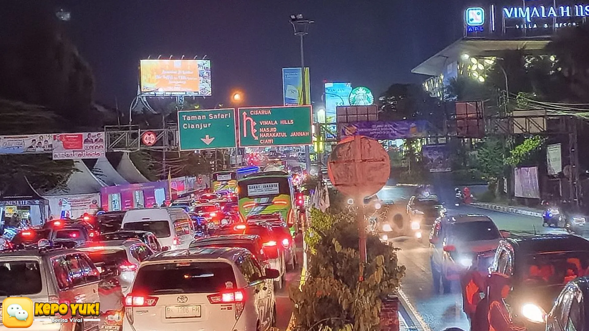 Arus Malam Ini Jalur Puncak Bogor Macet Polisi Terapkan 2 Skema